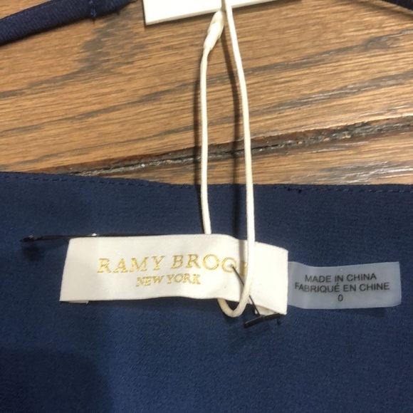 NWT Ramy Brook May Linen Ruched Ruffle Spaghetti Strap Mini Dress - Picture 4 of 5